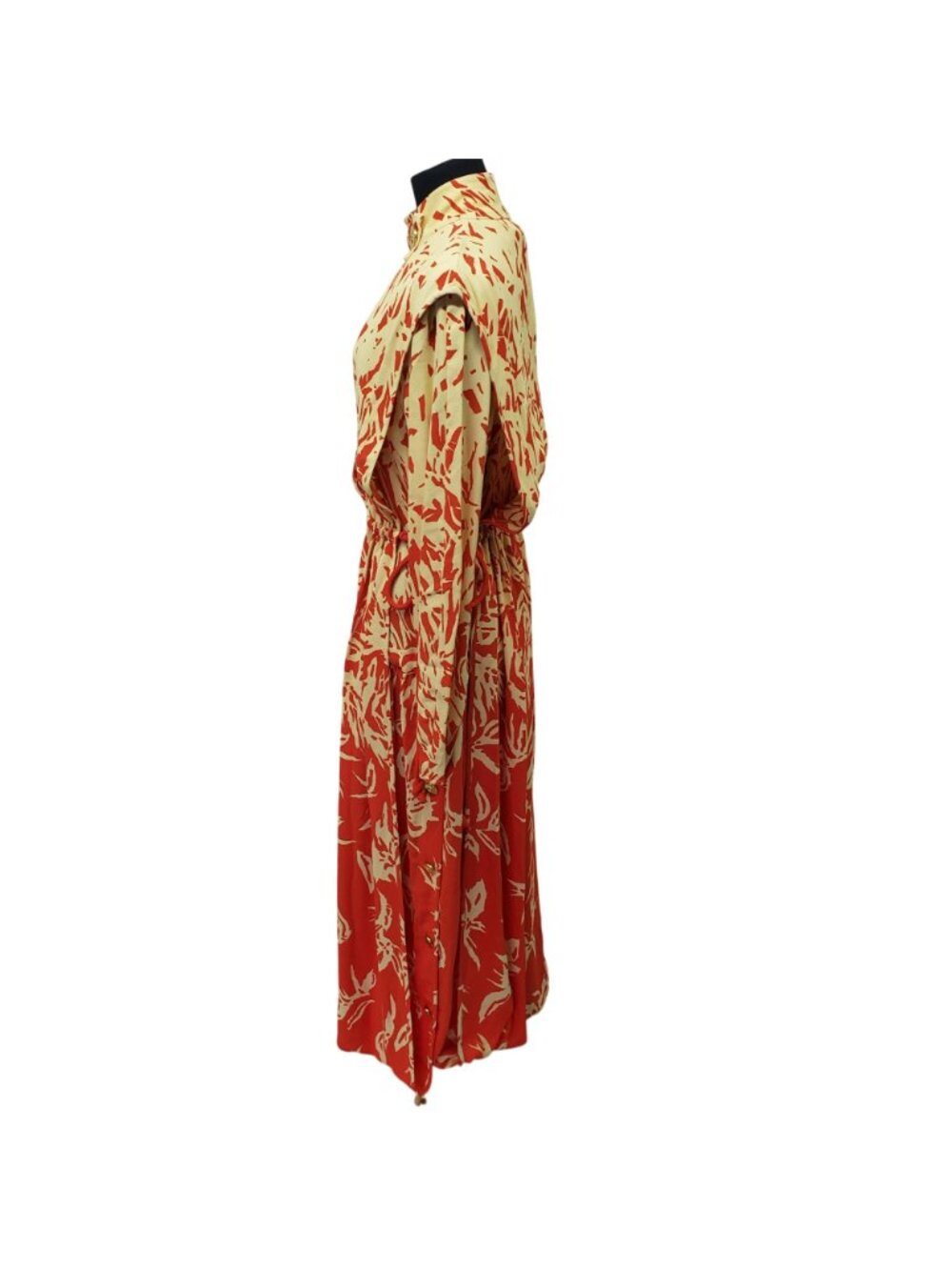 NEW Proenza Schouler $1390 Draped Floral Long Sleeve Red Yellow Maxi Dress - Picture 9 of 16